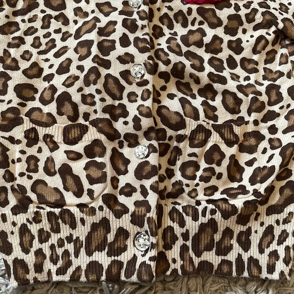 2012 Gymboree “Parisian Chic” Leopard Print Cardigan Sweater, Size XS (3-4)